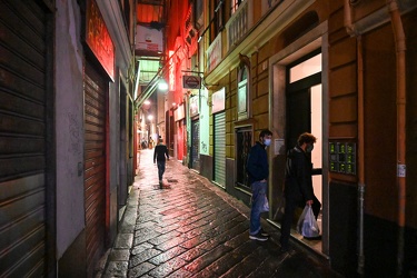 Genova, centro storico - primo weekend coprifuoco seconda ondata