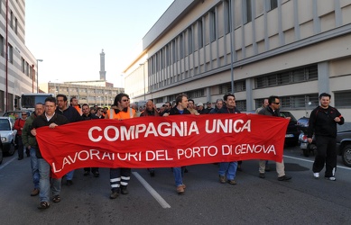 Genova - manifestazione lavoratori compagnia unica