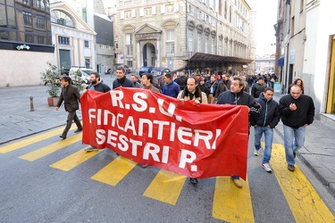 Genova - manifestazione operai Fincantieri 
