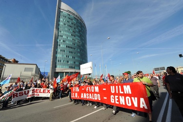 Genova - manifestazione lavoratori gruppo finmeccanica