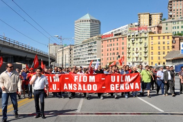 Genova - manifestazione lavoratori gruppo finmeccanica