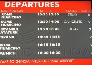 Genova, aeroporto Cristoforo Colombo - alcuni disagi in mattinat