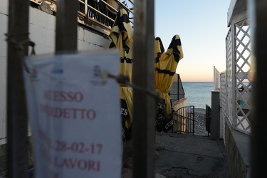 Genova, Corso Italia - accesso interdetto causa lavori alla spia