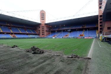 Genova, stadio Luigi Ferraris - lavori in corso nuovo manto erba