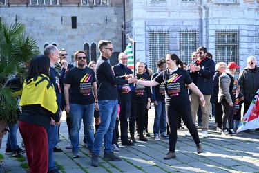 Genova, piazza Caricamento - iniziativa di libera con 25 fiaccol