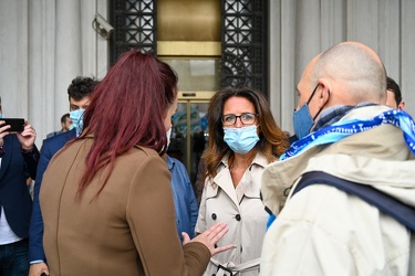 Genova, manifestazione lavoratori mense scolastiche tra palazzo 