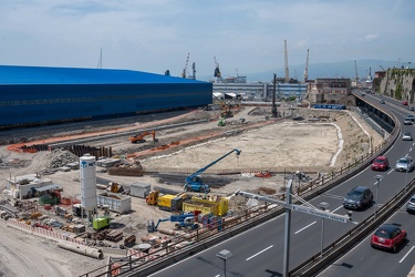 Genova, avanzamento lavori cantiere waterfront levante ex fiera