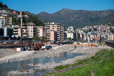 Genova, zona via Emilia - situazione cantiere scolmatore Bisagno