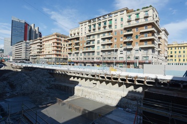 Genova, avanzamento lavori cantiere Bisagno