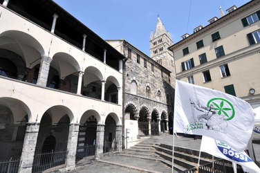 presidio della Lega Nord Liguria davanti alla commenda