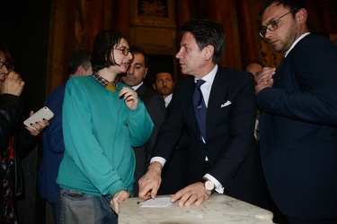 Genova, palazzo ducale - il premier Giuseppe Conte ospite del fe