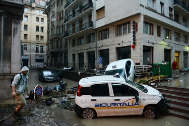 Genova - alluvione Ottobre 2014 - i danni in via XX Settembre e 