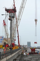 Genova, avanzamento lavori nuovo ponte - trasferimento campata i
