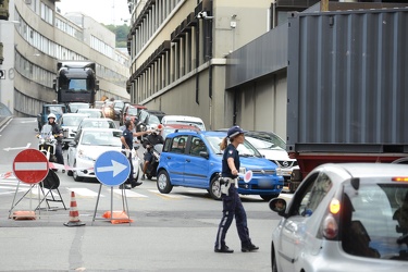 Genova - la situazione del traffico nella prima mattina di sette