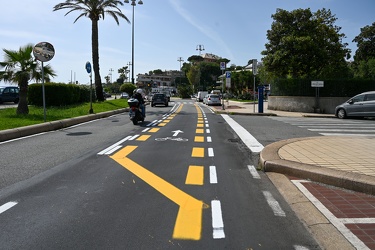 Genova, la pista ciclabile di Corso Italia