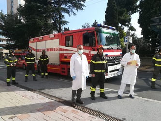 Genova, ospedale Villa Scassi - vigli del fuoco