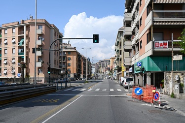 Genova, strade deserte, inizia una nuova settimana di emergenza