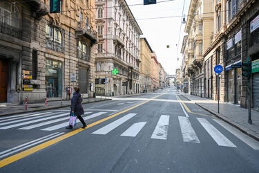 Genova, strade deserte, inizia una nuova settimana di emergenza