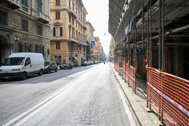 Genova, strade deserte, inizia una nuova settimana di emergenza