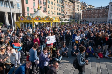 Genova, piazza Caricamento - manifestazione no vax no green pass