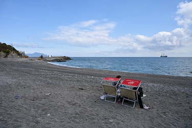 Genova, bagni San Nazaro in Corso Italia - preparazione apertura