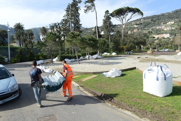 Genova, parchi Nervi - lavori in corso per allestimento EuroFlor