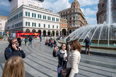 Genova, centro - turisti weekend di Paqua