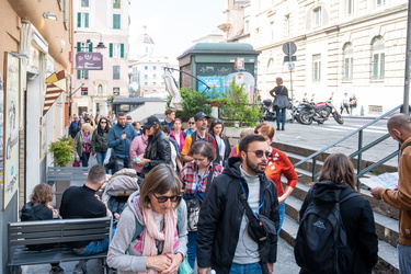 Genova, centro - turisti weekend di Paqua