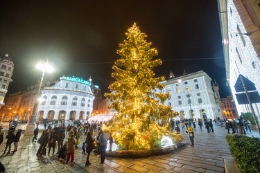 Genova, piazza De Ferrari - illuminazion e luminarie natale fest