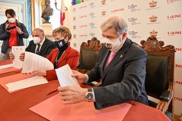 Genova, palazzo Tursi - firma accordo tra universita e federazio