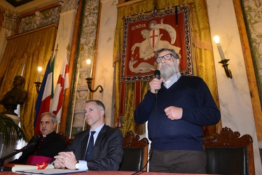 Genova - palazzo Tursi - onorificenza premio Grifo a Don Luigi T