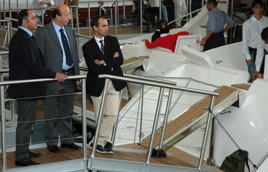 Luciano Moggi in visita la Salone Nautico di Genova