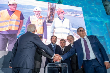 Genova, cerimonia posa prima pietra nuova diga