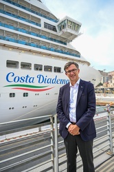 Genova, ponte D'Oria - prima crociera Costa Diadema post emergen