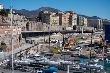 Genova, porto - strada riparazioni navali da Cavour alla Foce