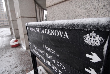 primi fiocchi di neve a Genova