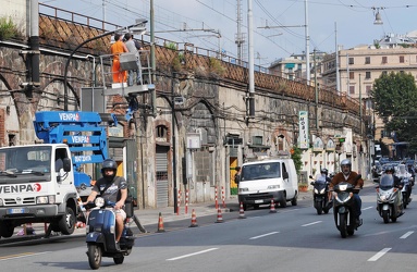 Genova - Via Tolemaide - lavori sulle telecamere