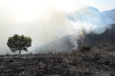Genova - zona Scarpino, Borzoli - incendio