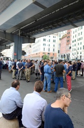 Genova - piazza Cavour - manifestazione dei lavoratori delle rip