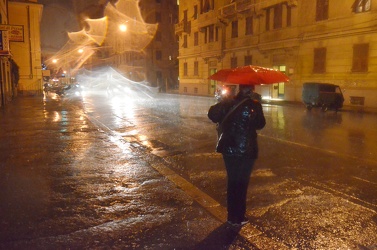 Genova - via Fereggiano nella giornata di massima allerta meteo 