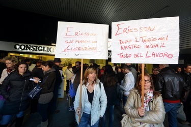 Genova - protesta dei lavoratori Ericsson