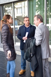 Genova - Luca Risso e Ruby escono dal tribunale