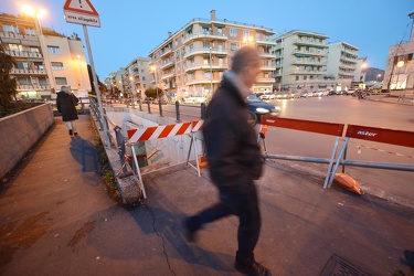Genova - cantieri infiniti - transennato il sottopassaggio in ci