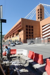 Genova, Marassi - stadio Luigi Ferraris - installazione enormi c