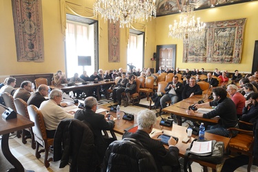 Genova - sala del consiglio provinciale - riunione sindaci e azi