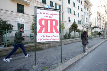 Genova, Rivarolo - via Fillak - affissioni pubbliche per una dic