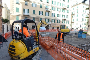 Genova - piazza Paolo da Novi - i lavori di risistemazione e la 