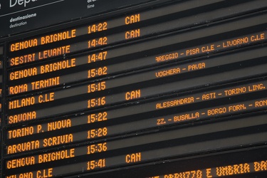 Genova, stazione Principe - sciopero nella mattina, pochi disagi