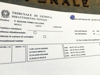 Genova, tribuale, settimo piano - dibattimento con ex esponenti 