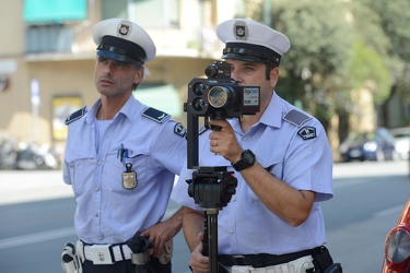 Genova - controlli autovelox Polizia Municipale